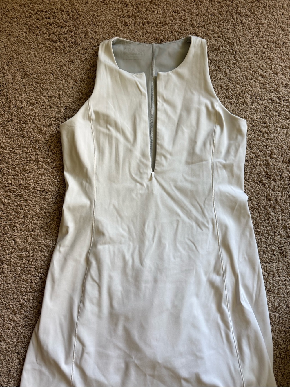 SPANX get moving White Sleeveless Dress with Front Zip